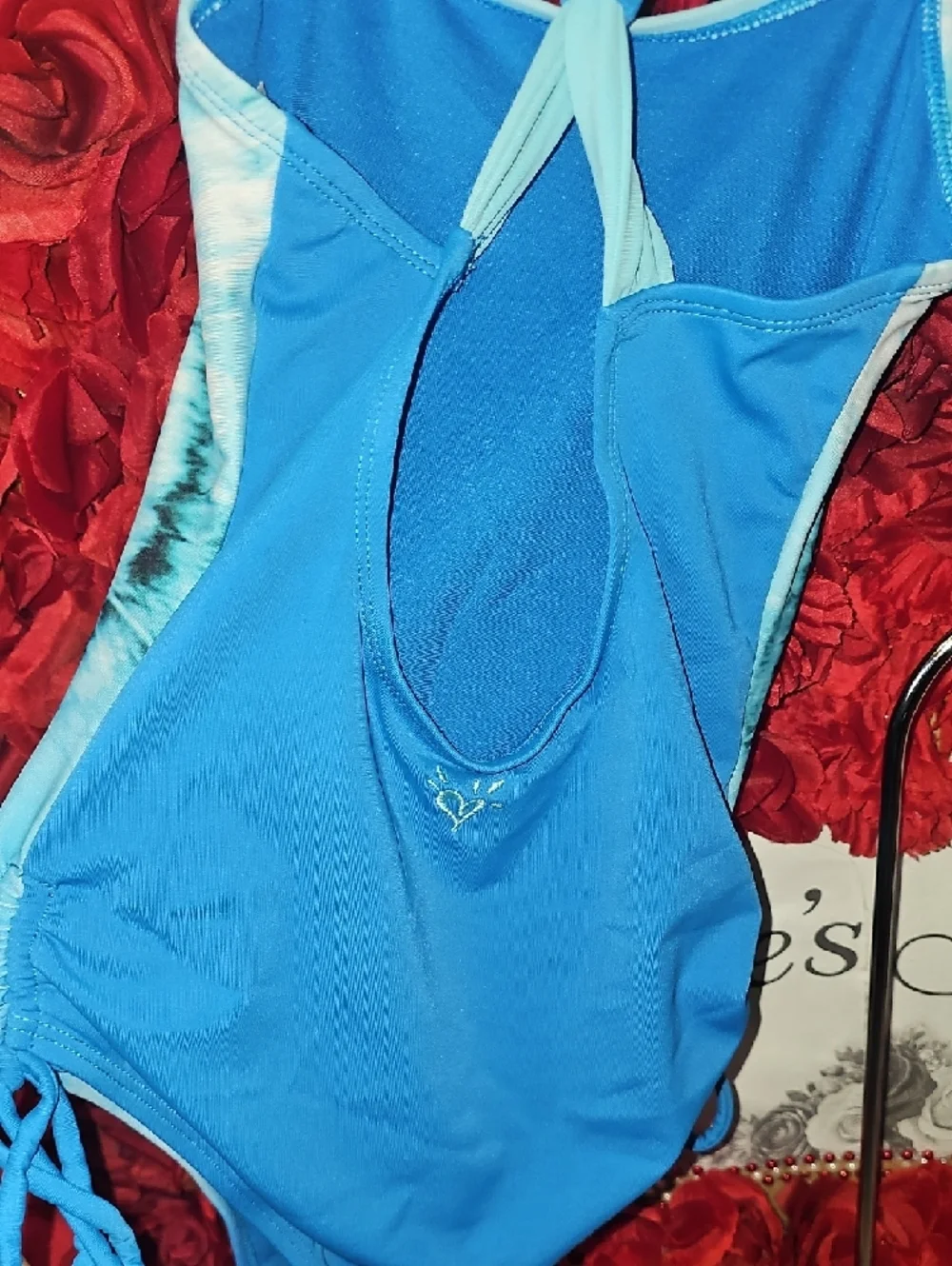 Justice NWOT Girls Bright Blue Tiger One Piece Swimsuit Size 8